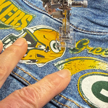 Load image into Gallery viewer, Boys or Girls Jean Jacket MINI PACKERS FAN