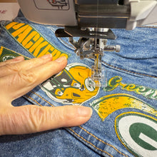 Load image into Gallery viewer, Boys or Girls Jean Jacket MINI PACKERS FAN