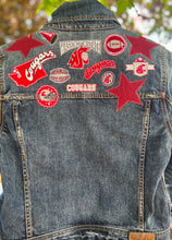 Load image into Gallery viewer, Womens Jean Jacket WASHINGTON STATE COUGARS FAN!