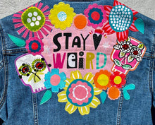 Load image into Gallery viewer, Womens Jean Jacket STAY WEIRD