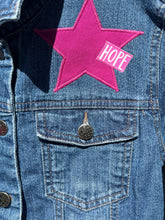 Load image into Gallery viewer, Girls Jean Jacket PEACE, HOPE, KINDNESS