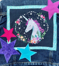 Load image into Gallery viewer, Girls Jean Jacket WOODLAND UNICORN
