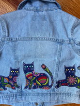Load image into Gallery viewer, Girls Jean Jacket PRETTY BLUE KITTIES