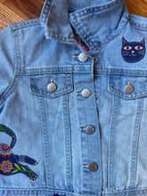 Load image into Gallery viewer, Girls Jean Jacket PRETTY BLUE KITTIES
