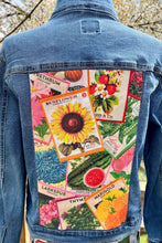 Load image into Gallery viewer, Womens Jean Jacket SEED PACKETS
