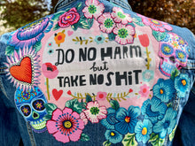 Load image into Gallery viewer, Womens Jean Jacket DO NO HARM BUT.....