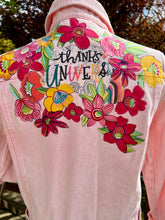 Load image into Gallery viewer, Womens Jean Jacket THANKS UNIVERSE!