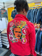 Load image into Gallery viewer, Womens Jean Jacket FRIDA Orange and Fierce!
