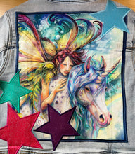 Load image into Gallery viewer, Girls Jean Jacket UNICORNS AND FAIRIES
