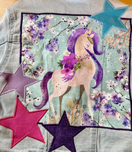 Load image into Gallery viewer, Girls Jean Jacket FLORAL UNICORNS