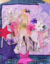 Load image into Gallery viewer, Girls Jean Jacket FLORAL UNICORNS