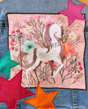 Load image into Gallery viewer, Girls Jean Jacket FLORAL UNICORNS