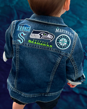 Load image into Gallery viewer, KidsSeattleSportsJeanJacket