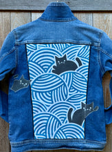 Load image into Gallery viewer, Womens Jean Jacket TANGLED CAT