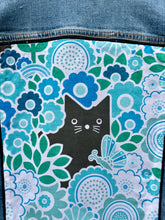 Load image into Gallery viewer, Womens Jean Jacket CATS LOVE FLOWERS