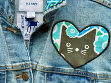 Load image into Gallery viewer, Womens Jean Jacket CATS LOVE FLOWERS