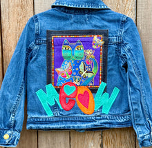 Load image into Gallery viewer, Girls Jean Jacket COLORFUL CATS