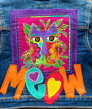 Load image into Gallery viewer, Girls Jean Jacket COLORFUL CATS