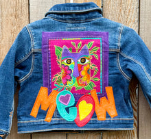 Load image into Gallery viewer, Girls Jean Jacket COLORFUL CATS