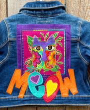 Load image into Gallery viewer, Girls Jean Jacket COLORFUL CATS