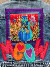 Load image into Gallery viewer, Girls Jean Jacket COLORFUL CATS