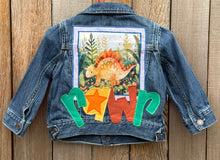 Load image into Gallery viewer, Boys Jean Jacket DINOSAURS RAWR!