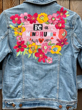 Load image into Gallery viewer, Womens Jean Jacket BE A KIND HUMAN