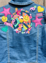 Load image into Gallery viewer, Girls Jean Jacket PEACE, HOPE, KINDNESS