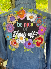 Load image into Gallery viewer, Womens Jean Jacket BE NICE MODIFIED
