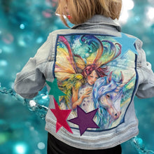 Load image into Gallery viewer, Girls Jean Jacket UNICORNS AND FAIRIES