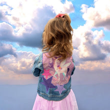 Load image into Gallery viewer, Girls Jean Jacket FLORAL UNICORNS