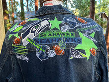 Load image into Gallery viewer, Womens Jean Jacket SEAHAWKS FAN