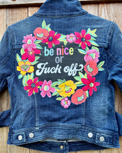 Load image into Gallery viewer, Womens Jean Jacket BE NICE!
