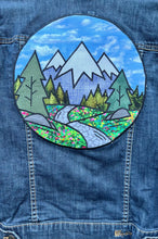 Load image into Gallery viewer, Womens Jean Jacket THE MOUNTAINS ARE CALLING