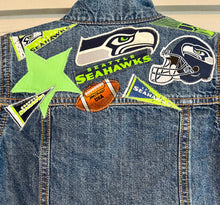 Load image into Gallery viewer, KidsSeahawksJeanJacket