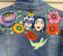 Load image into Gallery viewer, Girls Jean Jacket FRIDA & FLOWERS