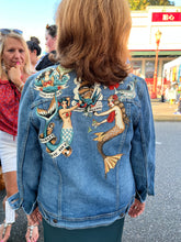 Load image into Gallery viewer, Womens Jean Jacket MERMAID TATTOOS