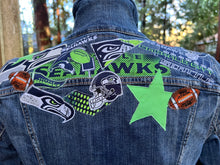 Load image into Gallery viewer, Womens Jean Jacket SEAHAWKS FAN