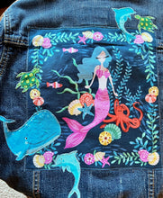 Load image into Gallery viewer, Girls Jean Jacket MERMAID AND FRIENDS