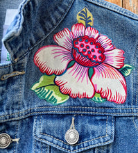 Load image into Gallery viewer, Womens Jean Jacket FRIDA SUGAR SKULL LADY IN PINK