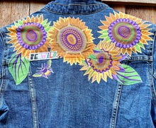 Load image into Gallery viewer, Womens Jean Jacket SUNFLOWER PUNCH