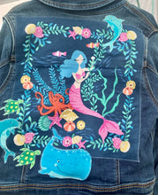 Load image into Gallery viewer, Girls Jean Jacket MERMAID AND FRIENDS