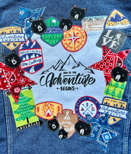 Load image into Gallery viewer, Womens Jean Jacket THE ADVENTURE BEGINS