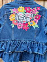 Load image into Gallery viewer, Womens Jean Jacket GORGEOUS HEART