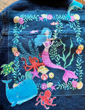 Load image into Gallery viewer, Girls Jean Jacket MERMAID AND FRIENDS