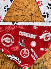 Load image into Gallery viewer, Dog Bandana WSU COUGARS FAN!