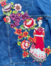 Load image into Gallery viewer, Womens Jean Jacket FRIDA RED AND ELEGANT