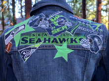 Load image into Gallery viewer, Womens Jean Jacket SEAHAWKS FAN