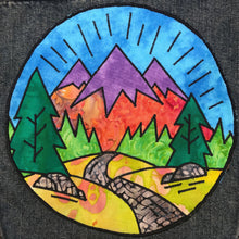 Load image into Gallery viewer, Womens Jean Jacket THE MOUNTAINS ARE CALLING