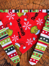 Load image into Gallery viewer, Dog Bandana MERRY GRINCHMAS Christmas Bandana for your Badass Barker